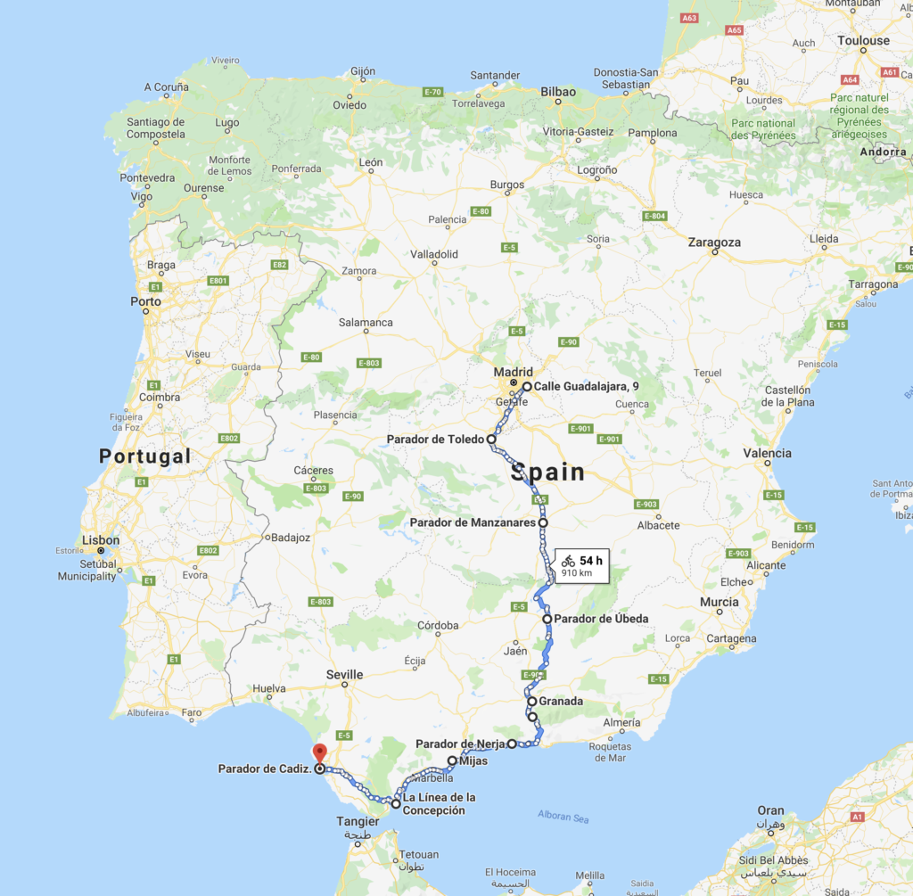 Spain Ride Route